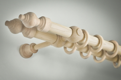 Garnyže dřevěná Ø 28mm ``dvoutyčová`` natur - bez povrchové úpravy