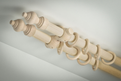 Garnyže dřevěná Ø 28mm ``dvoutyčová do stropu`` natur - bez povrchové úpravy