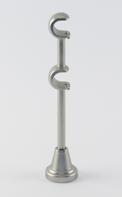 Kovový držák galvanizovaný dvoutyčový Ø 16mm Satin nikel