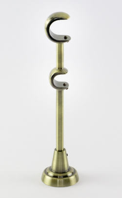 Kovový držiak galvanizovaný dvojtyčový Ø 25mm Antické zlato