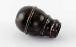 Koncovka patinovaná Ø 25mm Čierno-medená Predĺžená guľa