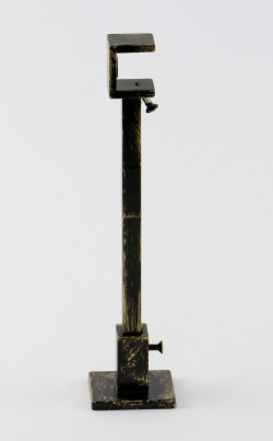 Patinovaný kovový držiak QUATRO jednotyčový Čierno-zlatý