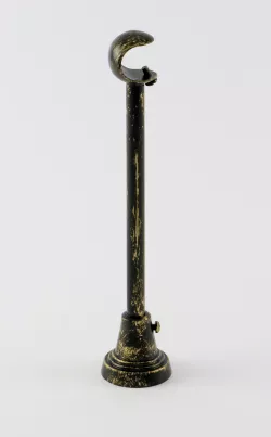 Patinovaný kovový držák jednotyčový Ø 16mm Černo-zlatá