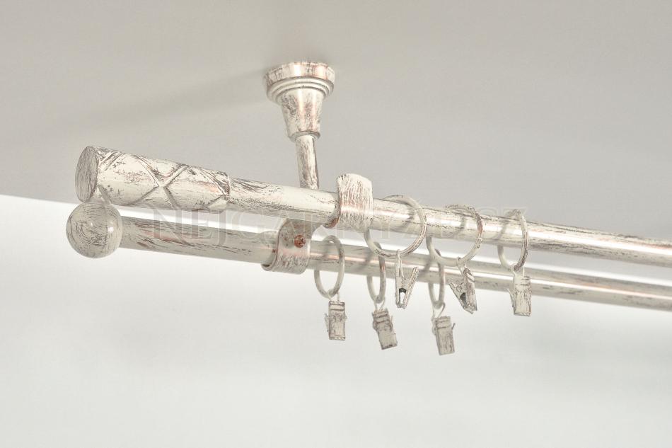 Garnyže kovová patinovaná dvoutyčová do stropu Ø 16mm farba Wintage-měděná